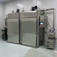 Four de fumage industriel pour aliments, machine de cuisson et de séchage en acier inoxydable SUS304, capacité de 30 à 1000 kg pour usine de transformation de viande