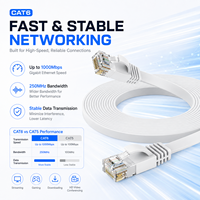 Kabel Ethernet Cat6 Flat RJ45 Male to Male Kabel Jaringan LAN Kecepatan Tinggi Kabel Patch Internet Tipis untuk Router PC