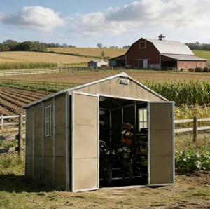 Caseta de Jardín Personalizable de PP, Diseño Impermeable y Resistente a la Putrefacción, Doble Puerta, Resistente a los Rayos UV, Estilo Moderno Minimalista, Capacidad de Almacenamiento de 8x8 pies - Product Image 5