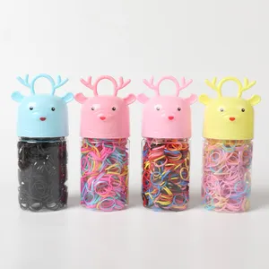Factory direct supply cartoon bottle disposable rubber band does not hurt the hair color small hair band high elasticity