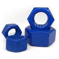 Écrou hexagonal en téflon bleu personnalisable, norme DIN934, acier au carbone, fixation à haute résistance au frottement pour usage automobile