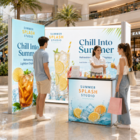 Système d'affichage commercial SEG LED Light Box, toile de fond modulaire pour exposition avec comptoir d'accueil lumineux