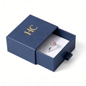 กล่องใส่แหวนแบบมินิมอล ดีไซน์เรียบหรู กล่องของขวัญเครื่องประดับแบบลิ้นชักแข็งแรง พร้อมแผ่น EVA  โลโก้แบบนูนต่ำตามสั่ง  ผู้ผลิตบรรจุภัณฑ์เครื่องประดับแบบ OEM - Product Image 4