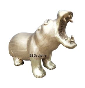 銅工芸鋳造技術ブロンズ製等身大轟音カバ像真鍮豚素材 - Product Image 2