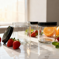 Bouteille en verre de 100 ml avec couvercle à vis, récipient en verre transparent pour aliments, épices, confiture, miel, bouteille personnalisée givrée