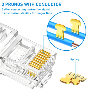 Connecteurs RJ45 8P8C traversants, prix usine, pour réseaux Ethernet Cat5, Cat5e, Cat6 – Prises RJ45 pour connexion réseau - Product Image 3