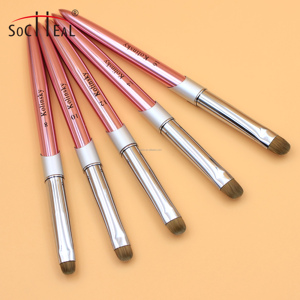 Logo personnalisé Premium Kolinsky Sable Hair Pink French Brush <span class=keywords><strong>Nails</strong></span> Size 8 10 12 14 16 Cleaning up Brush - Product Image 2