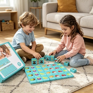 Juguete Educativo de Madera para Niños, Juego 4 en 1, Dominó, Ajedrez de Memoria y Rompecabezas de Entrenamiento Mental, para 2 Jugadores, Ecológico - Product Image 2