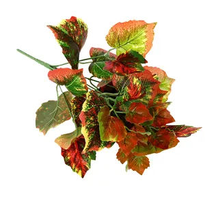 A01 High Quality Plants Wall Decorative Leaf Artificial home decor Red Begonia Bouquet artificial plants and flowers