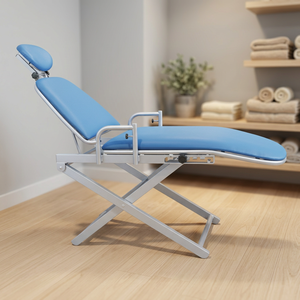 Sillón Dental Portátil TPC PC2720 para Pacientes, Fuente de Alimentación Manual, Certificado ISO, Material Metálico, Azul - Product Image 2