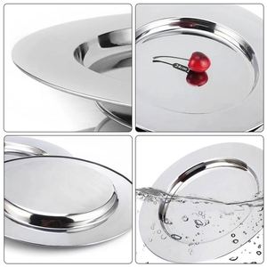 Assiette de table ronde de luxe en acier inoxydable poli pour événements, vente en gros - Product Image 5