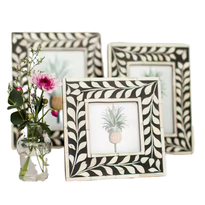 Marcos de fotos con incrustaciones de hueso hechos a mano, Color y forma personalizables, arte de pared elegante para el hogar, la mejor calidad - Product Image 2