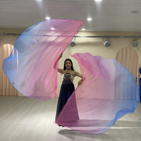 ELLE DANSE 1.9M x 1.4M Dégradé Couleur Vert Orange Violet Culte Louange Danse Bannière Drapeaux pour Christian Church Dance Props