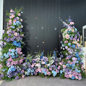 Nouveauté Arche florale rose bleue violette Arrangement <span class=keywords><strong>de</strong></span> fleurs artificielles Toile <span class=keywords><strong>de</strong></span> fond <span class=keywords><strong>de</strong></span> mariage Arche en forme <span class=keywords><strong>de</strong></span> corne pour la décoration d'événements d'anniversaire - Product Image 3