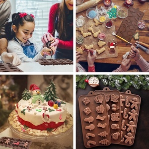 Cetakan silikon coklat desain Natal cetakan permen silikon baru cetakan Natal Set silikon cetakan Natal untuk memanggang permen - Product Image 3