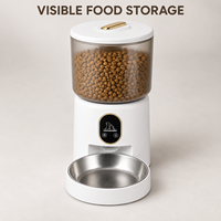 Distributeur automatique de nourriture pour animaux de compagnie, bac à nourriture transparent pour chiens, bol en acier inoxydable, distributeur intelligent de croquettes, utilisation en intérieur, OEM ODM, vente en gros