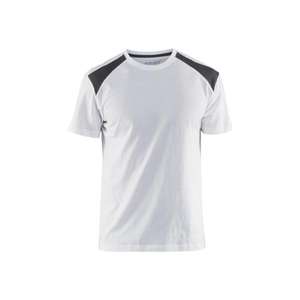 BLAKLADER - 337910421098XS T-<b>shirt</b> <b>White</b>/Dark grey - EAN 7330509731598 <b>WORK</b> T-<b>SHIRTS</b> AND POLO <b>SHIRTS</b> - Product Image 1