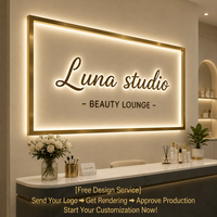 Enseigne LED personnalisée pour entreprise, logo mural, panneau LED pour bureau, enseigne en métal LED 3D rétroéclairée pour signalisation extérieure