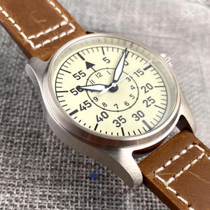 39mm 20bar Diver Vintage Pilote Montre Mécanique Hommes S NH35 movt <span class=keywords><strong>Crème</strong></span> Cadran Blanc Vert Super Lumineux Rétro Cadeau Horloge - Product Image 6