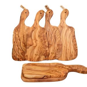 Planche à découper en bois d'olivier avec poignée, planches à découper en bois pour la cuisine, planche à découper en bloc <span class=keywords><strong>de</strong></span> boucher en bois d'olivier - Product Image 1