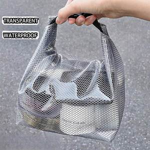 Pochette de maquillage imperméable en EVA, organiseur de cosmétiques transparent, sac à main avec filet pour les voyages et le rangement dans la salle de bain - Product Image 4