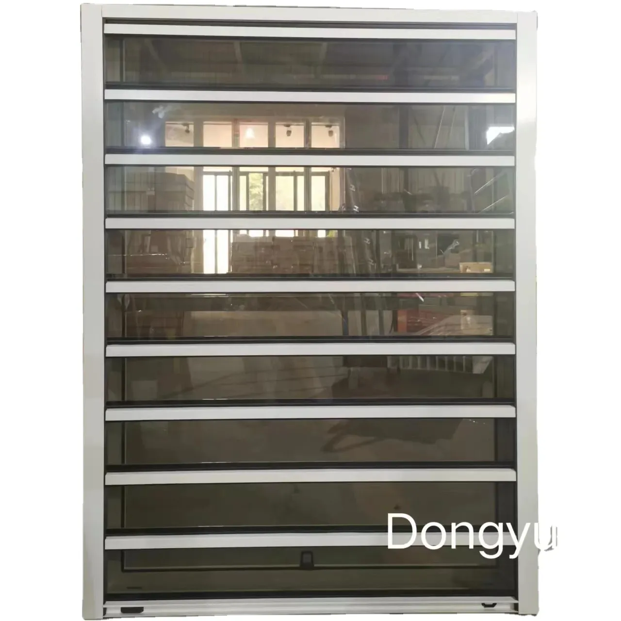 Hiện đại chất lượng cao màu Tempered Glass bão bằng chứng Venetian Rèm có thể mở màn trập louver cửa sổ shangri La mù