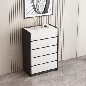 <span class=keywords><strong>Commode</strong></span> de rangement en bois moderne <span class=keywords><strong>blanche</strong></span> à <span class=keywords><strong>5</strong></span> <span class=keywords><strong>tiroirs</strong></span> pour chambre à coucher, prix direct usine - Product Image 1