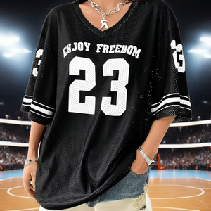 Camiseta Deportiva Corta de Primera Calidad, Personalizada, para Fútbol, Béisbol, Baloncesto, Transpirable, de Malla, Unisex - Product Image 2