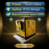 Système de stockage d'énergie par batterie LiFePO4 intégré SCU 75 kWh 50 kW, raccordé au réseau, avec MPPT, refroidissement par air industriel, garantie 3-10 ans