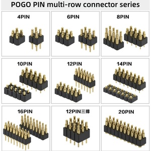 1 baris konektor Pogo Pin pegas kuningan 4P 5P 6P 7P SMD <span class=keywords><strong>PCB</strong></span> dudukan konektor Pogo Pin pegas berlapis emas - Product Image 4