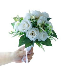 Fleur artificielle blanche <span class=keywords><strong>pour</strong></span> mariage, bouquet de mariée, <span class=keywords><strong>d</strong></span>écoration de mariage, fleur <span class=keywords><strong>pour</strong></span> demoiselles <span class=keywords><strong>d</strong></span>'<span class=keywords><strong>honneur</strong></span> et enfant <span class=keywords><strong>d</strong></span>'<span class=keywords><strong>honneur</strong></span> - Product Image 6