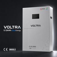Batería Recargable de Pared LiFePO4 de 51.2V 100Ah, 5.12kWh, 6000 Ciclos, Híbrida, con CAN, para Almacenamiento de Energía Solar en el Hogar