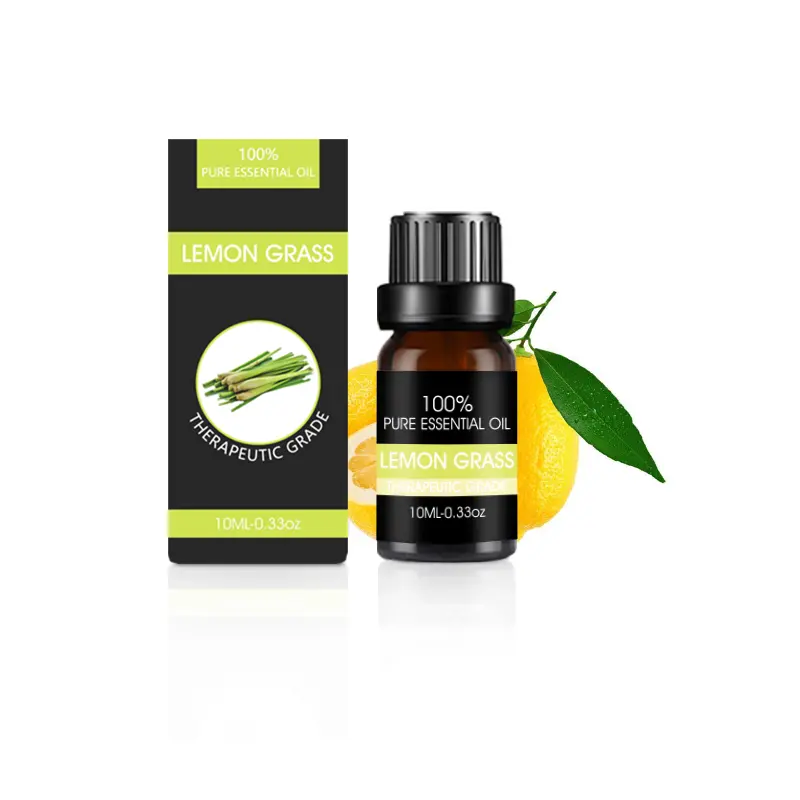 Aceites Esenciales de hierba de limón 100% puro, aceite esencial Natural de marca privada, 10ml
