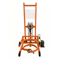 Apilador Hidráulico Industrial de 400 kg para Tambores, con Elevación de 1.35 m, Rotación de 180 Grados y Rodillos de PU para Alimentación de Tambores de Acero de 55 Galones