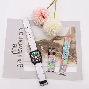 Christmas Watch Strap Leather Printing Designer Sublimation Watch Bands For Apple Watches Bands Series7 45MM