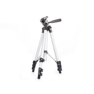 Trípode plateado para cámara con patas ajustables y cabezal de bola para fotografía estable - Product Image 1