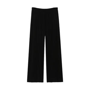 Pantalones Anchos de Terciopelo para Mujer, Talla Grande, Marca Runqi, Cintura Alta, Forro Polar Negro, N9416, Grosor Medio - Product Image 1