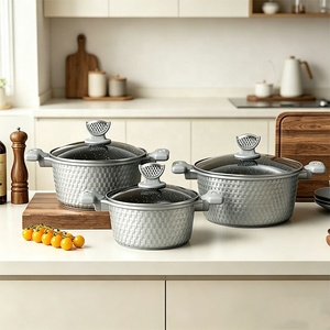Ensemble de 6 casseroles multifonctionnelles en <span class=keywords><strong>aluminium</strong></span> de haute qualité, nouveau style, revêtement antiadhésif en granit, pour une cuisine saine - Product Image 3