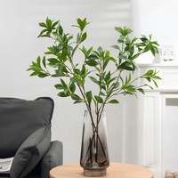 Arbre artificiel de haute qualité Silei Pieris Japonica 80 cm en PU, feuilles vertes durables, pour mariage, Noël, extérieur