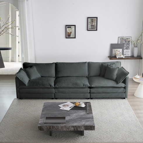 Gray + Chenille + 3 Seat