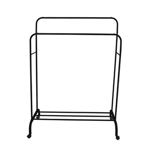 <span class=keywords><strong>Porte</strong></span>-vêtements en métal à double poteau, support de rangement pour vêtements sur pied, pour magasins de vêtements, simple, avec roulettes, pour l'intérieur - Product Image 2