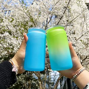 Nouvel Arrivage Printemps US – Gobelets en Plastique Mat Rose Sakura et Bleu de 16 oz avec Couvercle et Paille Transparente pour Boissons Gazeuses – Idéal pour l'Extérieur et les Voyages - Product Image 2