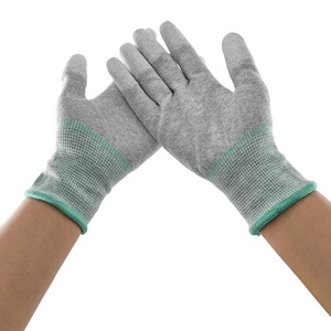 10 pares de guantes antiestáticos recubiertos de PU con fibras de carbono grises 13G ESD guantes de trabajo de seguridad - Product Image 1