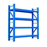 Étagère de stockage industrielle robuste réglable pour palettes, en acier épaissi, multi-niveaux, avec crochets, revêtement époxy