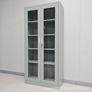 Archivador con Puerta de Vidrio, 4 Niveles, Tipo Vertical, Organizador de Oficina, Rectangular, Resistente, con Sistema de Empuje y Tracción, KL-02 - Product Image 2