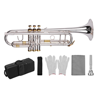Professional Silver Plated Trumpet with Golden Keys High-Quality Brass Wind Instrument for Musicians Orchestra Band Performances