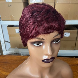 Perruque Courte <span class=keywords><strong>Coupe</strong></span> Pixie en <span class=keywords><strong>Cheveux</strong></span> Humains Noirs, Prix de Gros Bas, Perruque Droite Entièrement Faite à la Machine pour <span class=keywords><strong>Femme</strong></span>, 100% <span class=keywords><strong>Cheveux</strong></span> Humains Remy - Product Image 4
