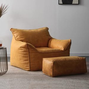 Copridivano pigro di lusso PU finta pelle scamosciata <span class=keywords><strong>Pouf</strong></span> sedia per camera da letto soggiorno giardino - Product Image 2