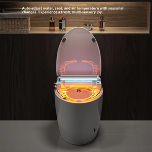 Inodoro Inteligente con Bidé y Descarga Automática, Control Remoto, Asiento Calefactado, S-trap, Inodoro de Cerámica de Una Pieza Alargado para Uso Doméstico en Baño - Product Image 5