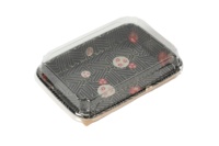 Boîte carrée en papier kraft brun Sakura SM7-1105 de qualité supérieure à prix d'usine, plateau à sushi robuste pour plats à emporter